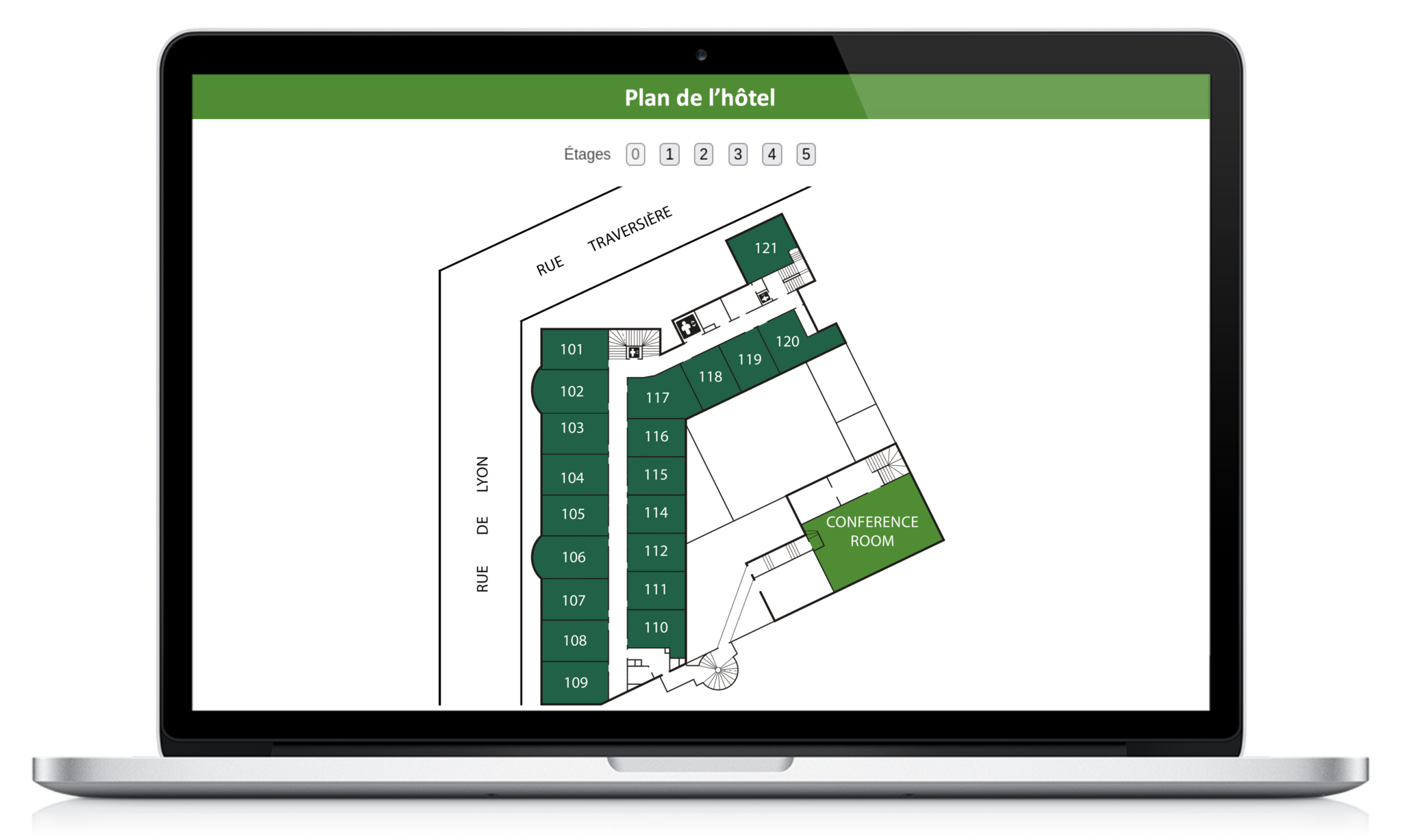 plan interactif hotel