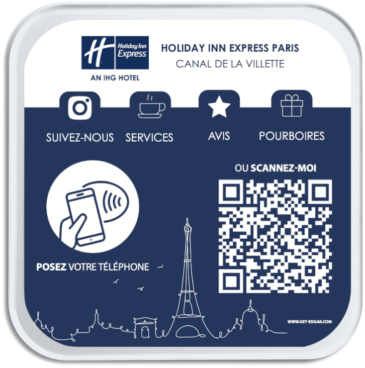 Sous-bock carton QR code recto verso